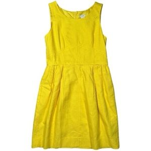 J Crew Cotton Tank Dress with Pockets Yellow Size 10